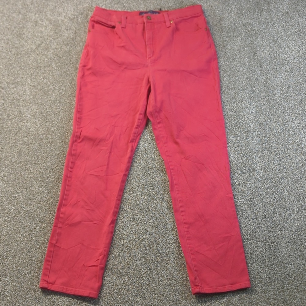 Gloria Vanderbilt Jeans Womens 10 Pink Amanda Straight High Rise Stretch Denim